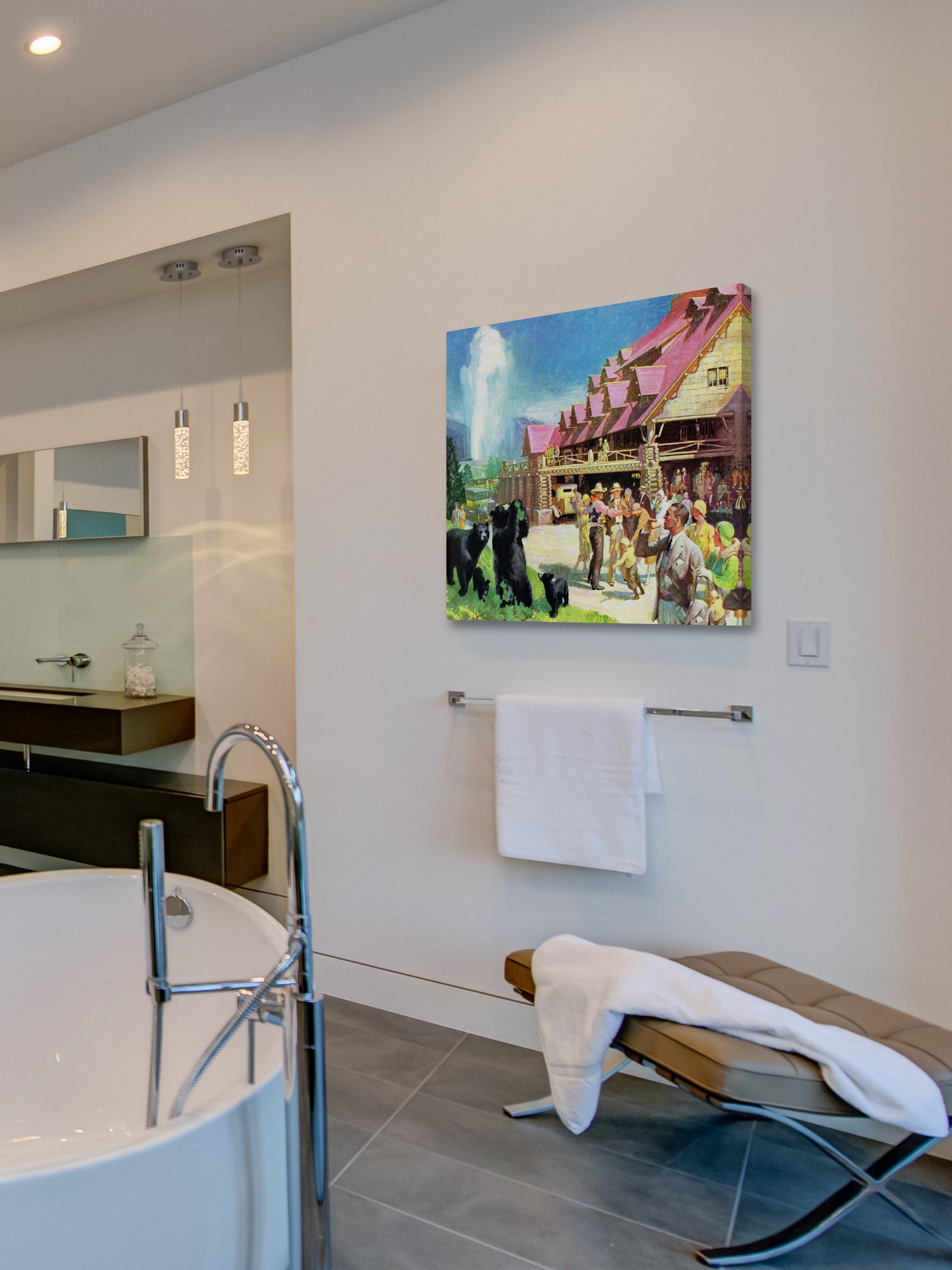 "Yellowstone Inn" Painting Print on Wrapped Canvas