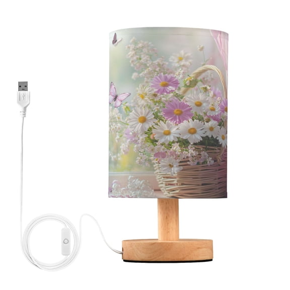 BZSMCE Lamp Modern Basket Of_flowers_and_butterfly Creative Patter Night Light