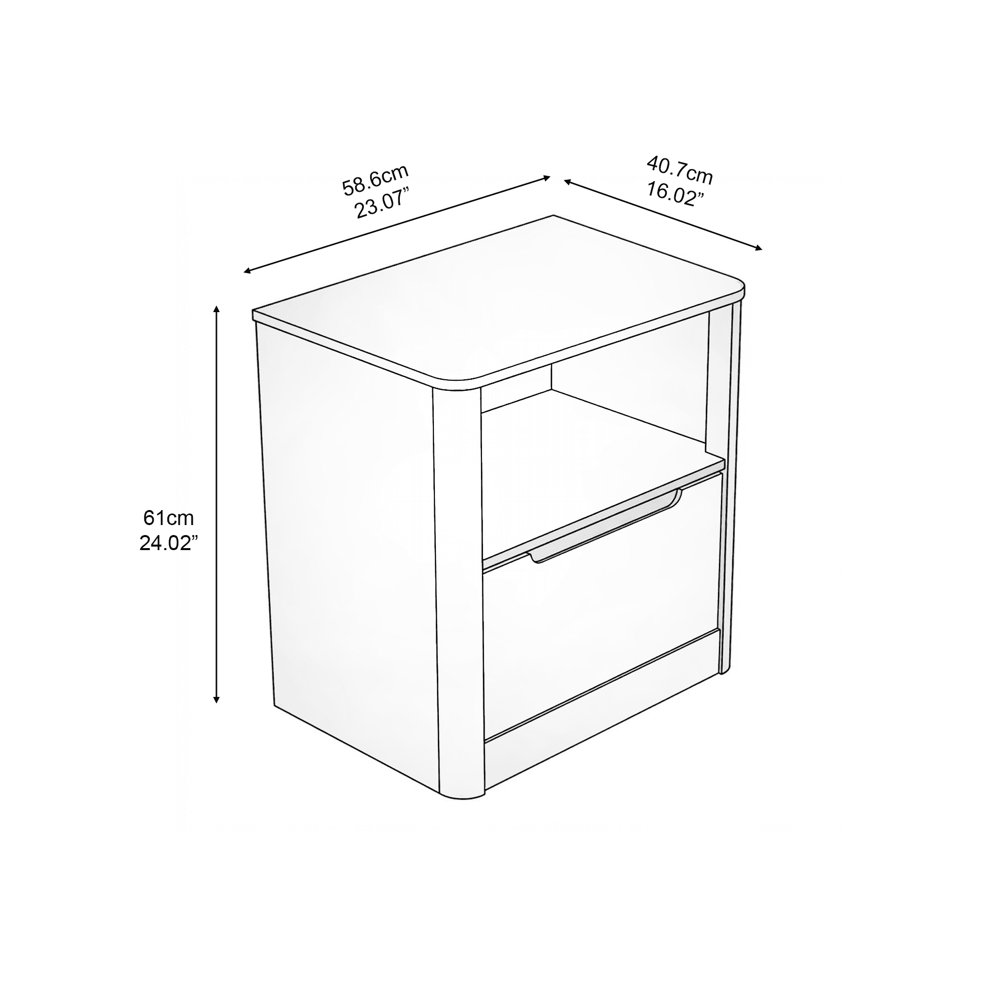 Kirsty Solid Wood 1 Drawer Nightstand Brown - for Adults and Teens