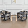 thumbnail image 5 of CJC Printed Club Chair Slipcover, 2 Piece Barrel Chair Covers Stretch Tub Chair Slipcover Armchair Sofa Cover Couch Furniture Protector for Living Room, 5 of 9