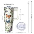 thumbnail image 2 of OBREWU Pioneer Flower and Butterfly Tumbler with Handle and Lid,Pioneer Flower and Butterfly 40oz Double Wall Vacuum Insulated Tumbler,Cups Gift for Women and Men, 2 of 7