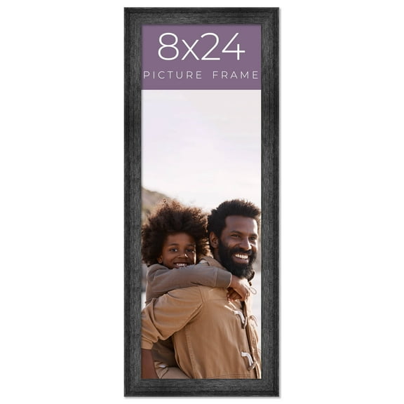 8x24 Frame Black Real Wood Picture Frame Width 1.5 inches | Interior Frame Depth 0.5 inches | Barn