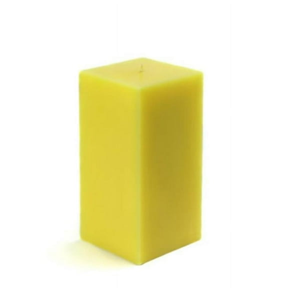 Jeco CPZ-142 3 x 6 in. Square Pillar Candles, Yellow