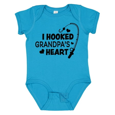 

Inktastic I Hooked Grandpa s Heart with Fishing Rod Boys or Girls Baby Bodysuit