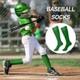 thumbnail image 2 of 1Pairs Baseball Soccer Softball Socks for Youth Adult Solid Colors Socks for Boy Girl, 2 of 5