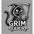 thumbnail image 5 of Black Cat Grim Reapurr Adult Heather Gray Long Sleeve Hoodie-Medium, 5 of 6