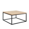 thumbnail image 5 of Censi 30"x30" Natural Oak Accent Coffee Table Ottoman for Living Room, Modern Industrial Style, 1.2" Extra Thick Tabletop (Light Wood), 5 of 7