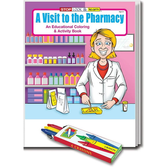ZoCo 25-Pack A Visit to the Pharmacy Coloring & Activity Book Set, 16 Pages