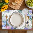 thumbnail image 4 of Spring Flowers Placemats Set of 12, Watercolor Floral Butterflies Botanical Placemats for Dining Table, Place Mats for Kitchen Tabletop, Waterproof Wipeable Dining Table Mats Set, 4 of 9