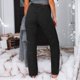 thumbnail image 3 of Gibobby pantalones cargo hombre Pantalones de chándal informales para mujer, elásticos, de cintura alta, de lana de Color sólido, térmicos, de longitud completa, para invierno（Negro， S), 3 of 5