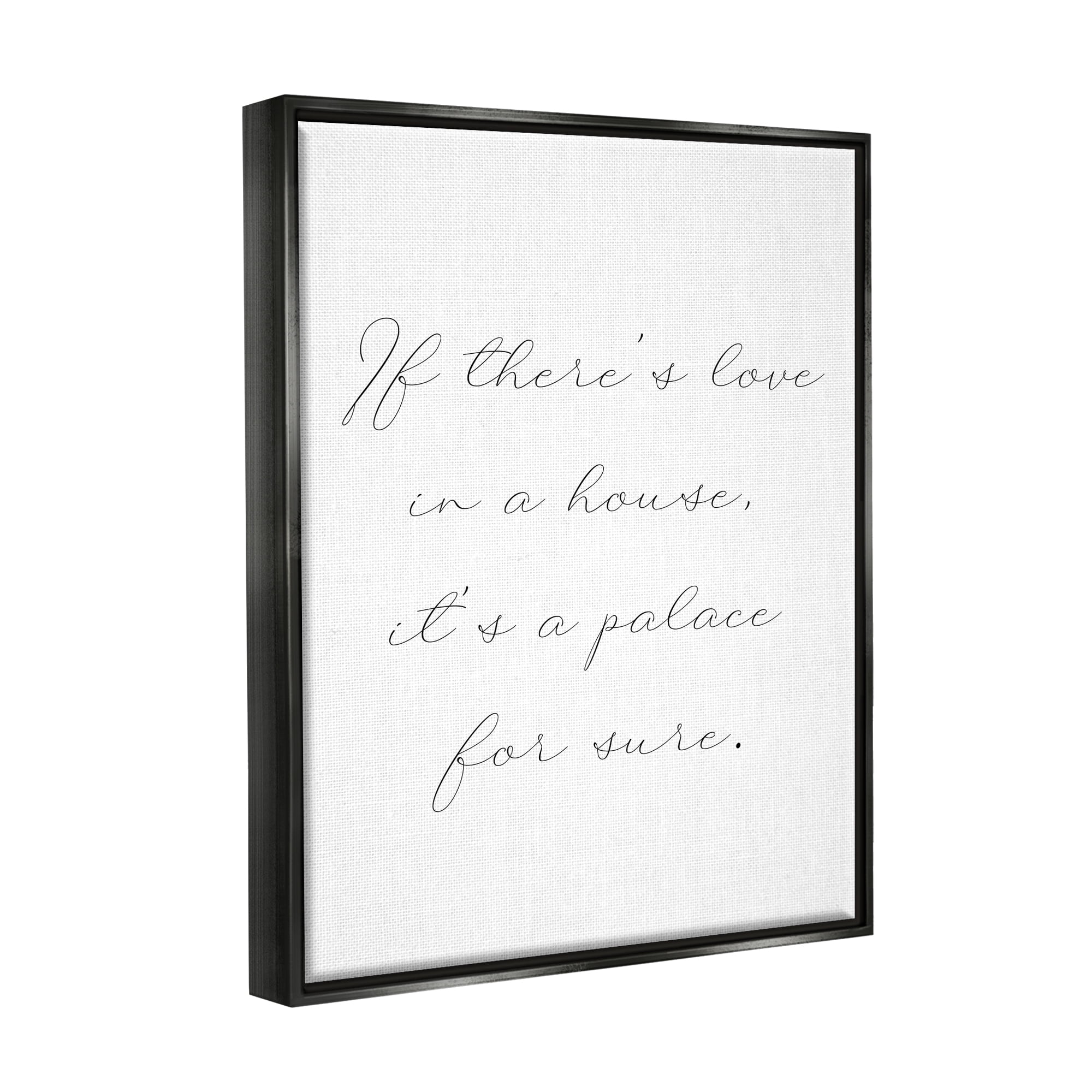 Stupell Industries Minimal Love In A House Inspirational Painting Black Floater Framed Art Print Wall Art, 17 x 21