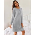 thumbnail image 5 of Ekouaer Soft Night Shirt Long Sleeve Sleepshirt Sleepwear Floral Print Pajama Dress 2 Pack Nightgowns for Women, 5 of 7