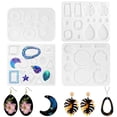 thumbnail image 2 of 4Pcs Resin Earring Mold Silicone Pendant Jewelry Casting Durable DIY Teardrop Moon Leaf Epoxy, 2 of 10