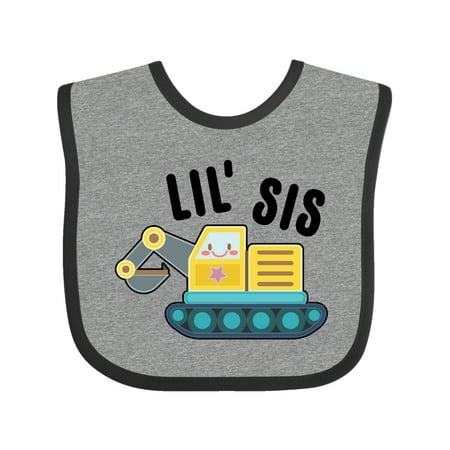 

Inktastic Lil Sis in with Bulldozer Gift Baby Girl Bib