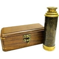 thumbnail image 3 of Telescope, Maritime Nautical Brass Telescope with Box, Engraved Gift for Husband, Birthday Gift, Colorful, 15 Inches, 3 of 5