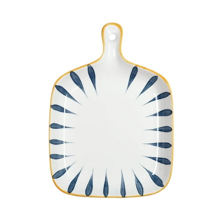 

9 Inch Microwavable Ceramic Plate With Handle Japanese Style Modern Design
