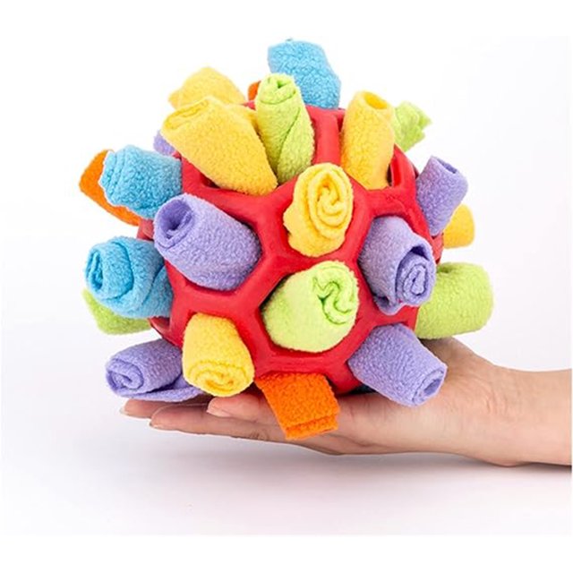 CHAO 1 juguete de pelota frita para oler mascotas, caja ciega para perros, rompecabezas de pelota de goma con burbujas de comida oculta