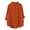 Orange, variant on KyCheLot Cotton Linen Shirts for Women V Neck Summer 3/4 Length Sleeve Solid Color Tops Trendy Ruffle Trim Shirts