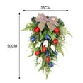 thumbnail image 3 of Hanging Tulips Wreath Front Door Swag Garland Vivid Leaves Handmade Artificial Floral Arrangement for Party Wedding Independence Day Easter, 3 of 10