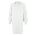 thumbnail image 4 of Lisingtool Sweater Dress Women's Long Sleeve Fashionable Solid Sweater Medium Length Wool Dress Knitted Dress Fall Dresses White, 4 of 4