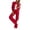 Red, variant on CHICME Two Piece Sets for Women Striped Tape Long Sleeve Bomber Jacket and Elastic Wide Leg Sporty Pants Sweatsuits Red-L