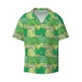 thumbnail image 2 of Lsque Crocodile And Bush print Men's Cuban Collar Short Sleeve Shirt Summer Beachwear Casual Button Down Fashionable Vacation Leisure Shirt-Large, 2 of 7