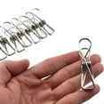 thumbnail image 1 of Hahiyo Pinzas Para Ropa Clips Para Virutas Todo Metal Acero Inoxidable Sin Manchas De Óxido Agarre Fuerte Con Viento Fuerte 2.5 Pulgadas Paquete De 14 Grandes No Se Desmoronan Abierto De Par En Par Pa, 1 of 5