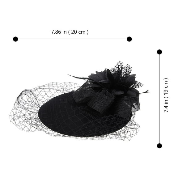 HONITANO 1Pcs Women Tea Party Headband Elegant Black Fascinator for Beach