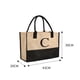thumbnail image 5 of Bolso Bolso de compras ecológico de yute con costura de bolso de lino impermeable (C), 5 of 5