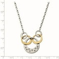 thumbnail image 3 of Stainless Steel Necklace with Pendants Chain Polished Yellow IP CZ Circle 18 inch, 3 of 3