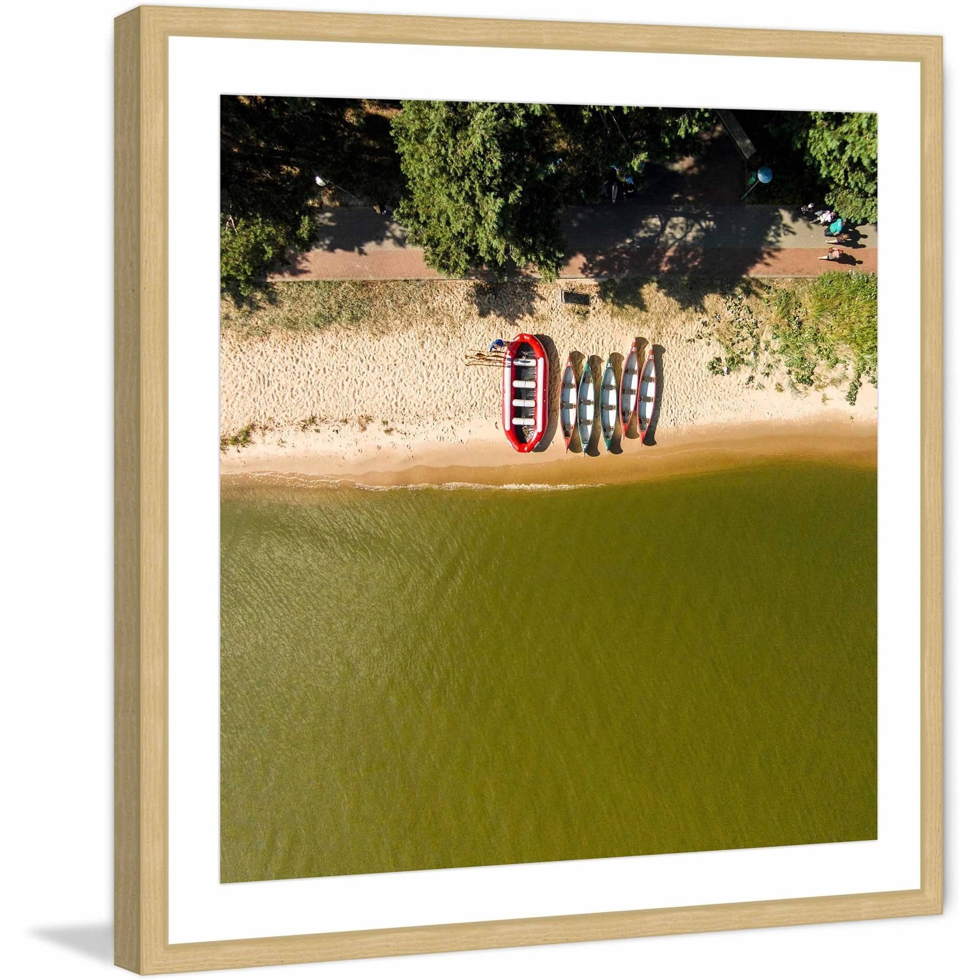 Marmont Hill "Boats in a Row" by Karolis Janulis Framed Painting Print