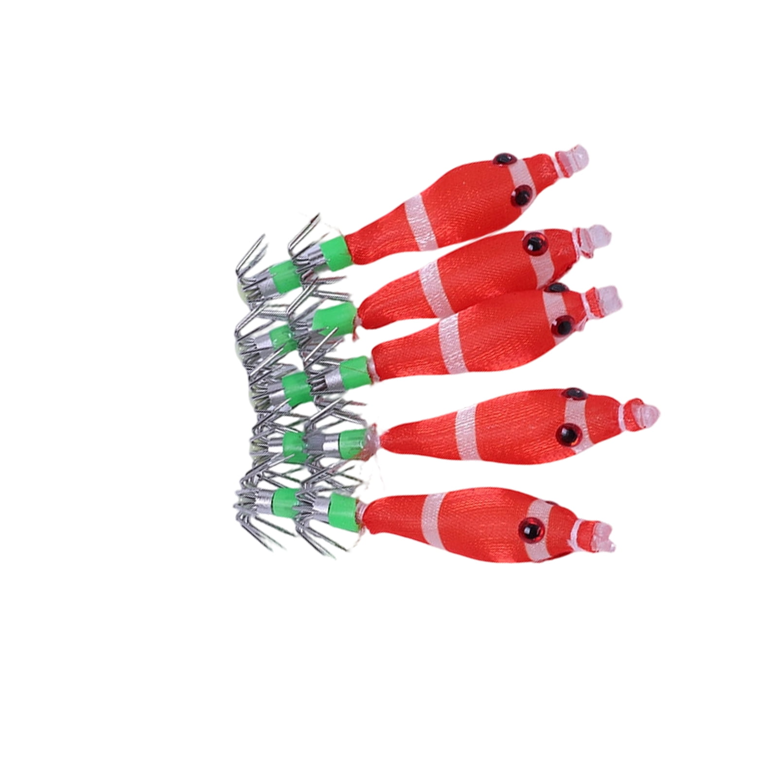 5pcs Fishing Lures Glow Jigs Hook Shrimp Lure Baits for Freshwater Saltwater Cuttlefish Hooks Squid Jigs
