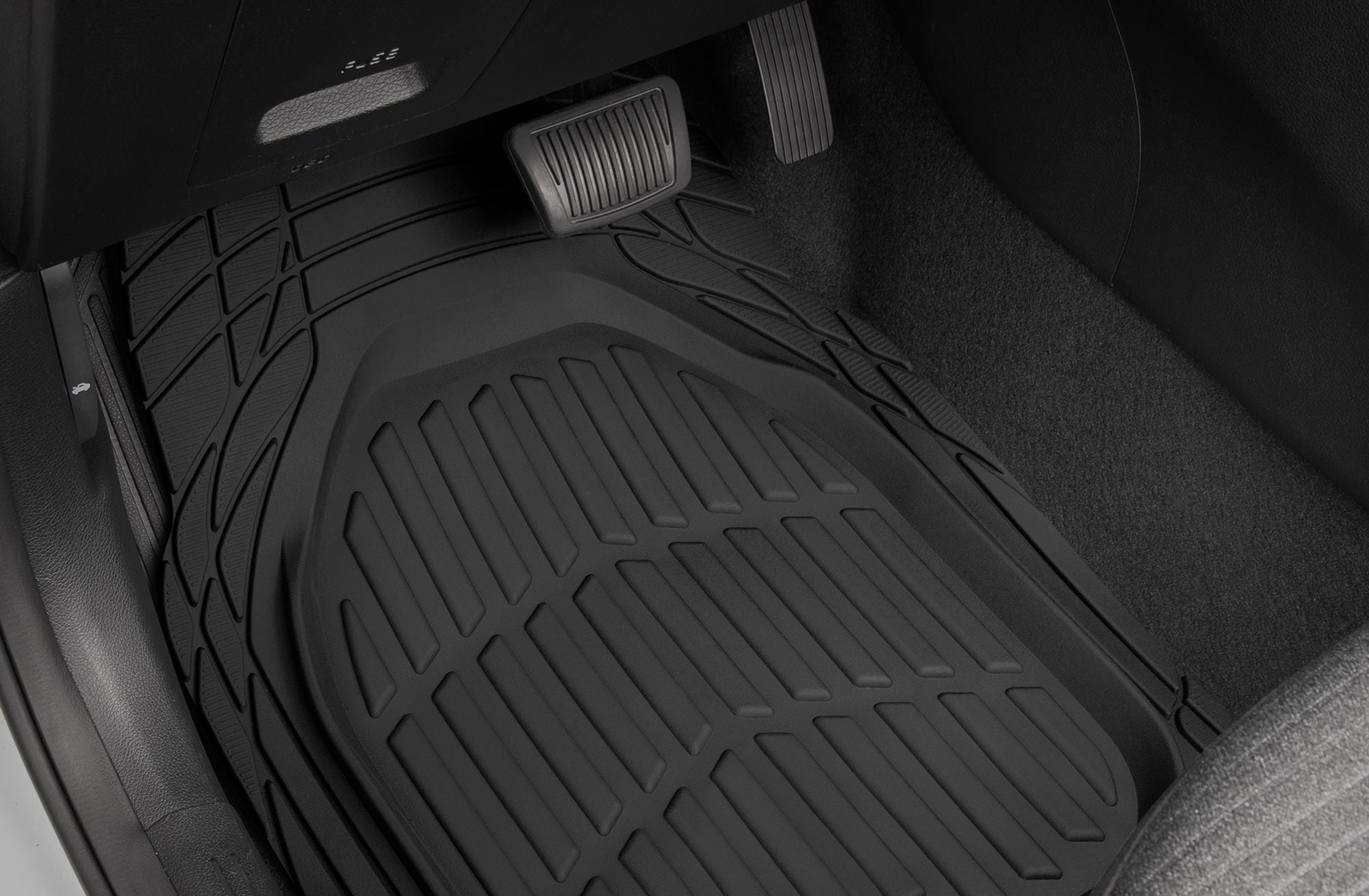 MotorTrend 3-Piece Deep Dish Rubber Floor Mat - Made for Chevy, Ford, Dodge, GMC, Honda, Hyundai, Jeep, Kia, Nissan, Toyota, Volkswagen Vehicles