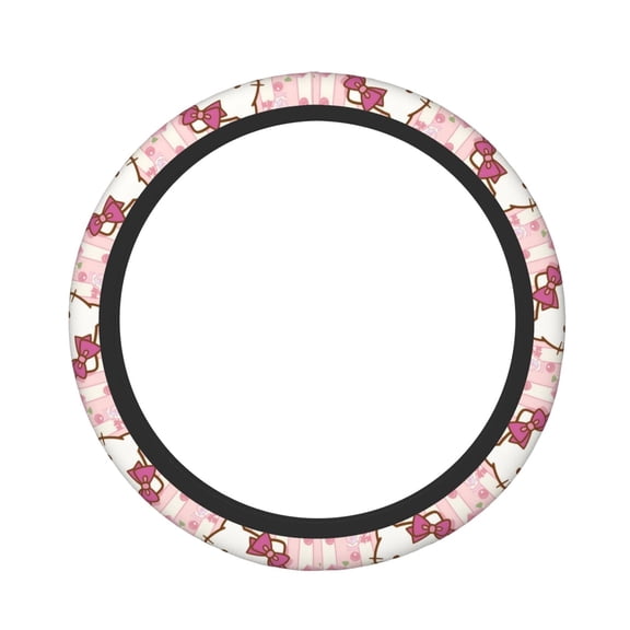 Hello Kitty Elastic Steering Wheel Cover Stylish Neoprene Decorative Car Accessories for Universal Auto