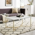 thumbnail image 2 of WE Furniture AZF42LUXWMG Coffee Table, Faux Marble, Gold, 2 of 8