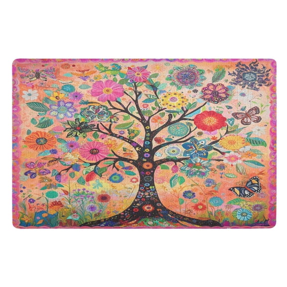 BZSMCE Floor Mats 32x20in Watercolor Tree Painting Creativity Doormats