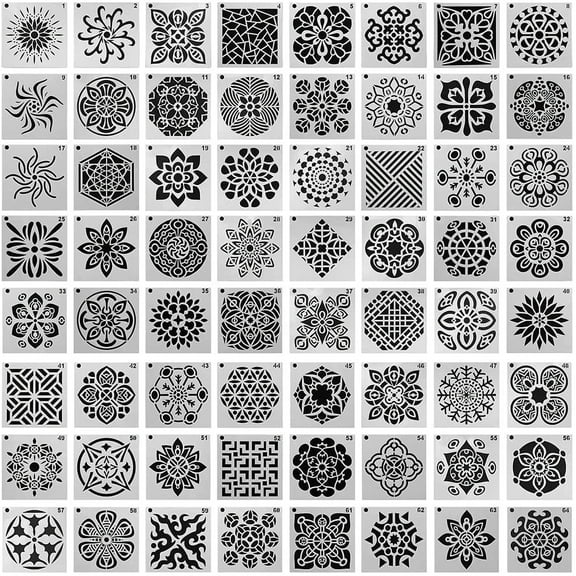 DaKuan Mandala Art Stencils (64 Count)