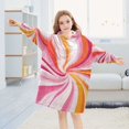 thumbnail image 5 of FORMRS Wearable Blanket Hoodie with Sleeves for Kids Cozy Flannel Sweatshirt, Swirling Lines, 5 of 7