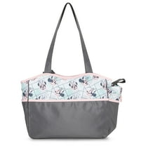 Disney Baby Girl Tote Diaper Bag with Minnie, Gray, 4 Pieces
