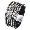 thumbnail image 1 of Pulsera para mujer, a la moda, con cierre magnético, duradera, tipo brazalete, fácil de usar. Negro, 1 of 9