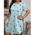 thumbnail image 2 of Ekouaer Plus Size Nightgown Soft Nightdress Short Sleeve 3 Pack Sleepshirt Button Down Pullover Nightgowns for Women, 2 of 4