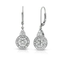 Natalia Drake 1/4 ct. t.w Dangle Diamond Earrings for Women Rhodium Plated 925 Sterling Silver Leverback