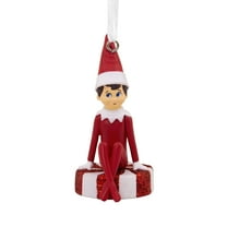 Hallmark Elf on the Shelf Scout Elf Sitting on Peppermint Ornament, 0.06lbs
