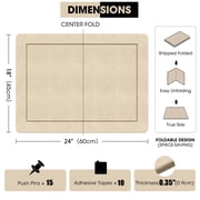Bulletin Board, 24 x 18 inches Decorative Felt Pin Board, Vision Board Cork Board Alternative for Wall, Foldable Photo Board with 15 Pushpins - Oatmeal
