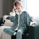 thumbnail image 1 of Pijamas cálidos de invierno para mujer, ropa de dormir gruesa de franela, conjuntos de salón de lana Coral para la familia y Navidad, ropa de noche, 1 of 4