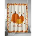 thumbnail image 5 of Fsddascl Orange Pumpkin Shower Curtain Set - 72" x 78" Washable Bathtub Curtain with 12 Hooks, Thanksgiving Yellow Maple Leaf Autumn Waterproof Fabric Stall Shower Curtains for Bathroom/Bathtub, 5 of 6
