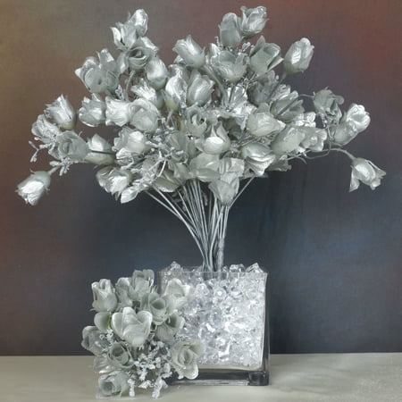 Floral Arrangements Silk BalsaCircle 180 Mini Silk Roses Buds Flowers - 12 Bushes - DIY Home Wedding Party Artificial Bouquets Arrangements Centerpieces ()
