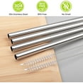 thumbnail image 3 of Durable Replacement Straws for Owala 24oz 32oz Bottles, 4 Pack Stainless Steel Metal Straws with Cleaning Brushes, Leak-Proof and Reusable, Silver, 3 of 5