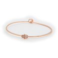 thumbnail image 1 of Sterling Silver Rose Plated Bangle Wire Bracelet Accented with a Hamsa Hand, 1 of 1