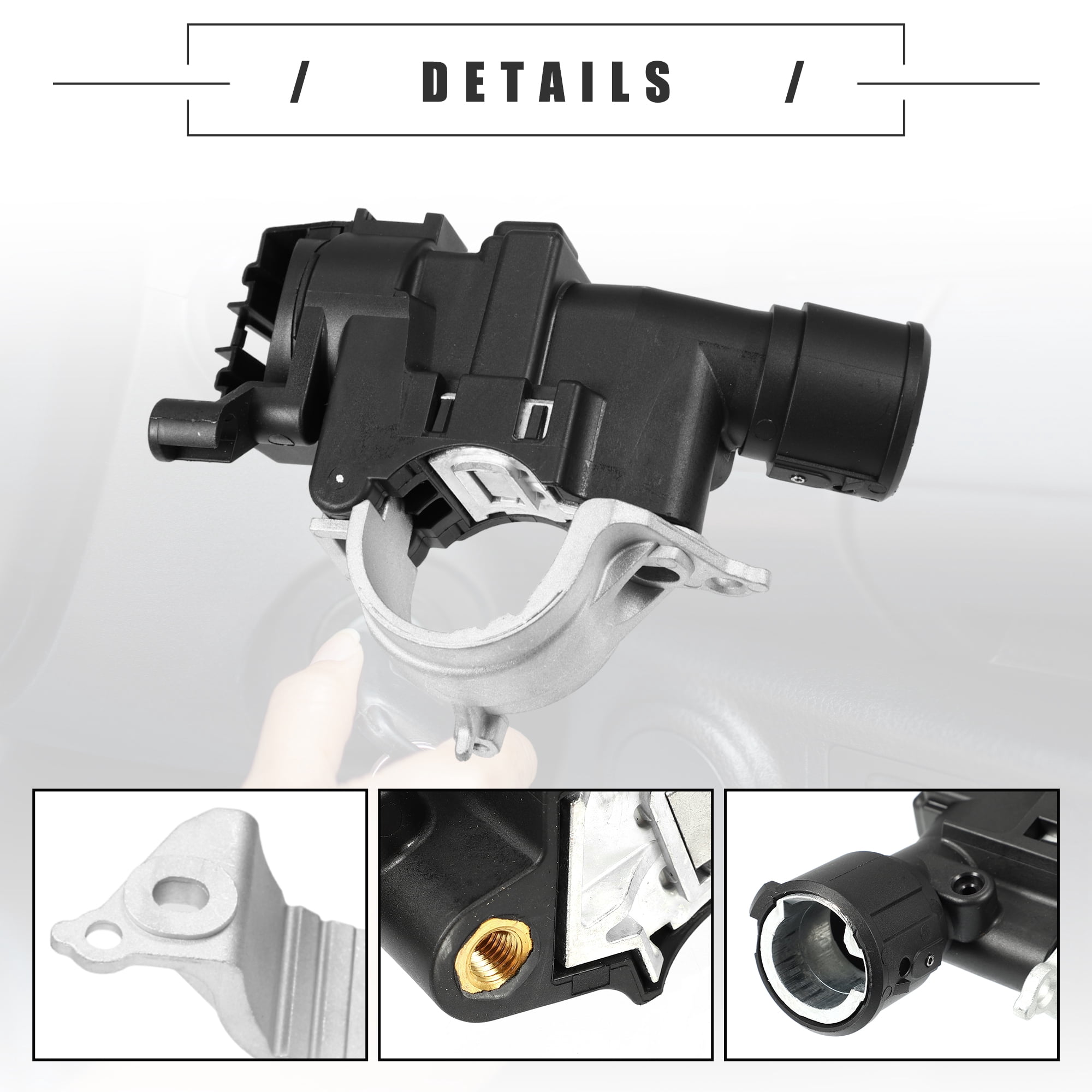 Unique Bargains Ignition Lock Housing for Ford Escape 2008-2010, ABS Metal Black Silver
